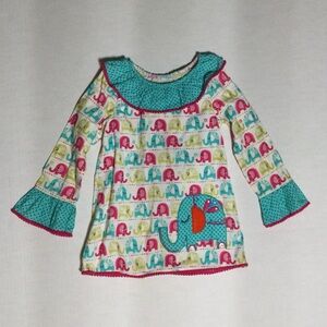 Rare Editions Girls Size 6 Elephant Corduroy Tunic
